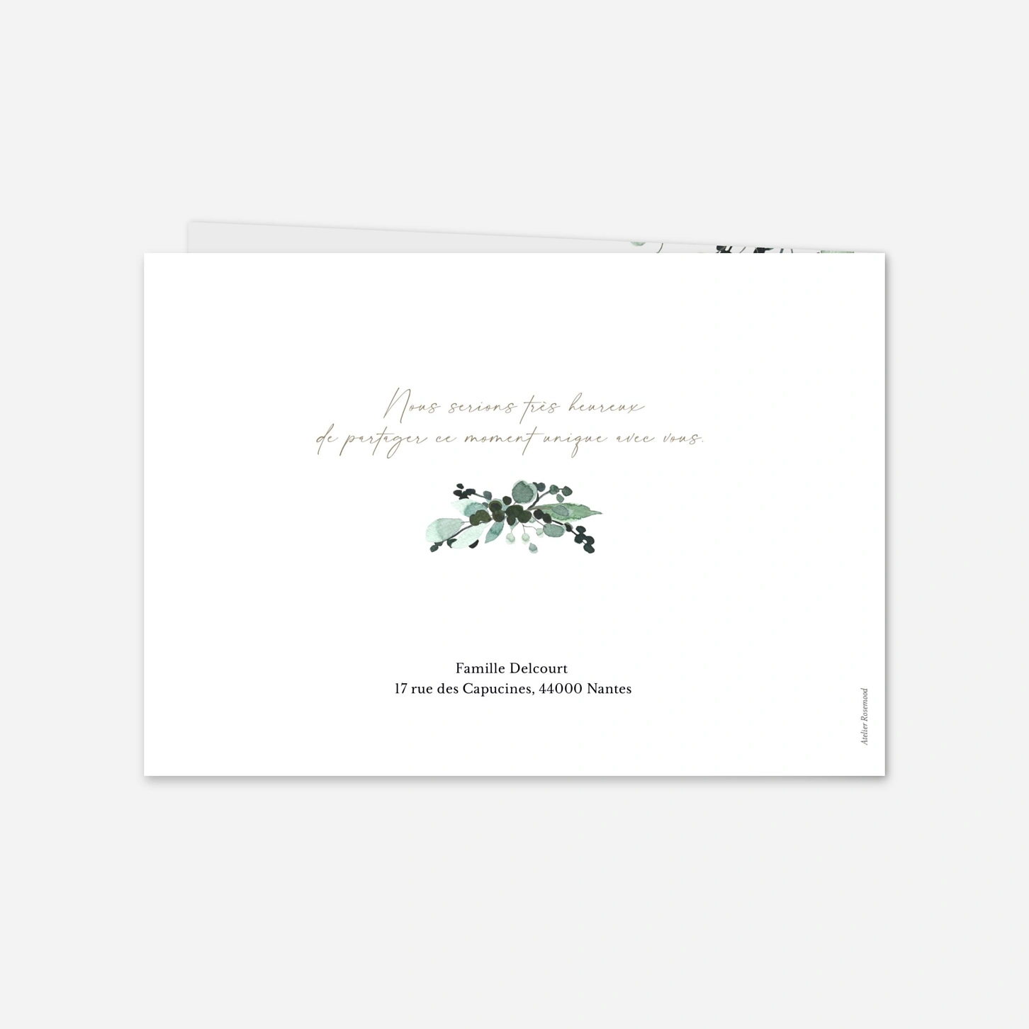 Invitation communion Couronne Botanique