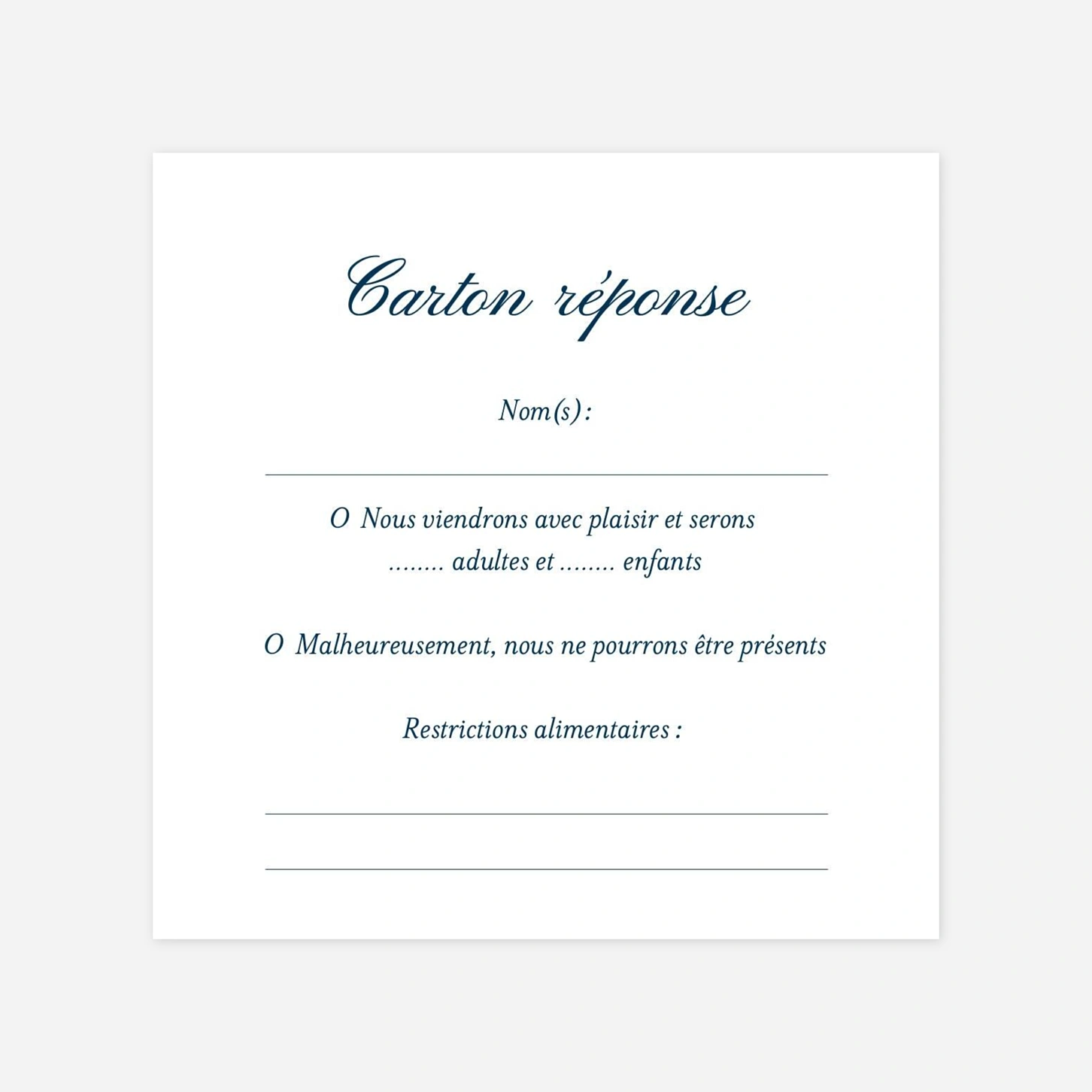 Carton réponse Cérémonie