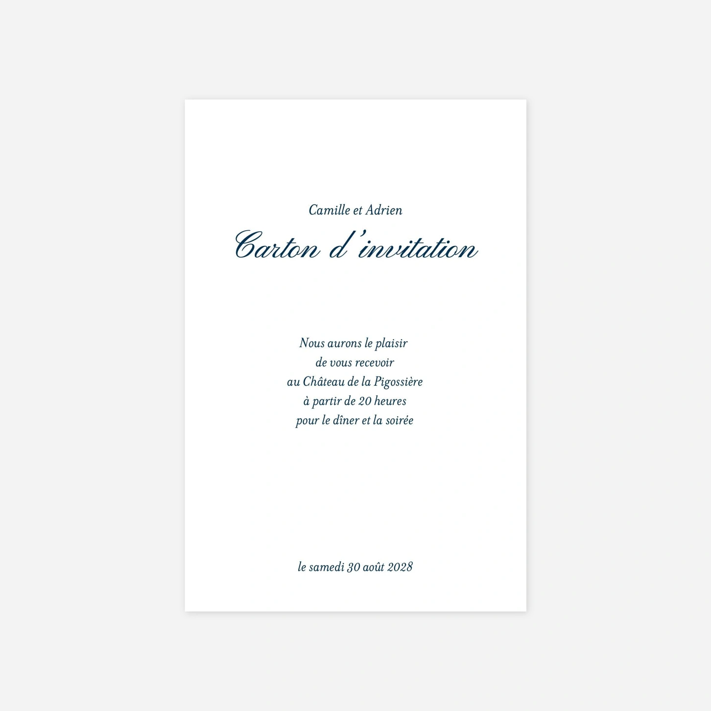 Carton d'invitation Cérémonie
