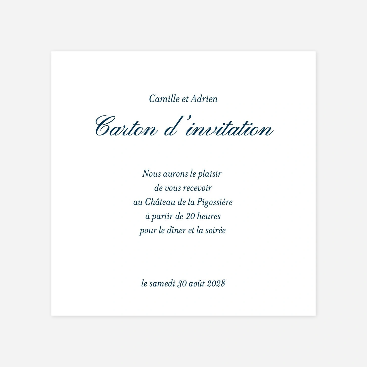 Carton d'invitation Cérémonie