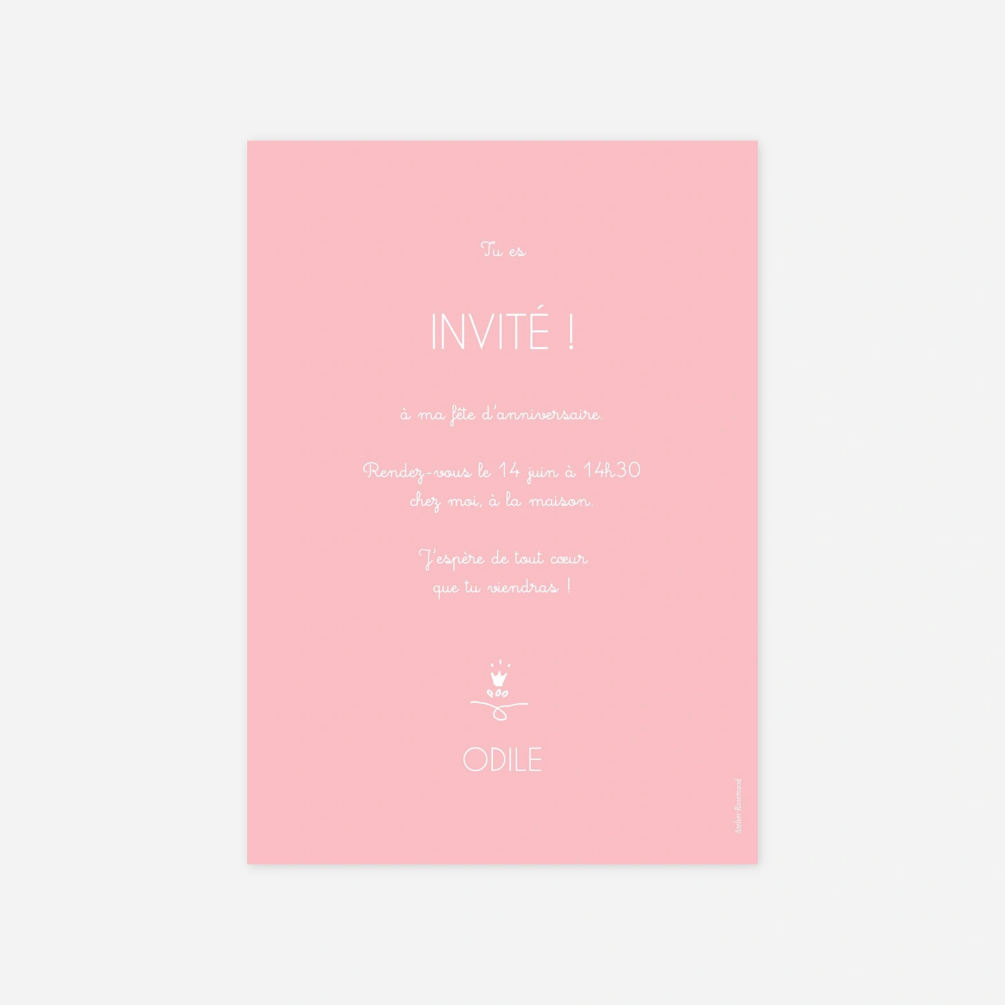 invitation anniversaire enfant Château enchanté