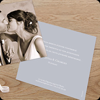 Carte Remerciement Mariage Chic