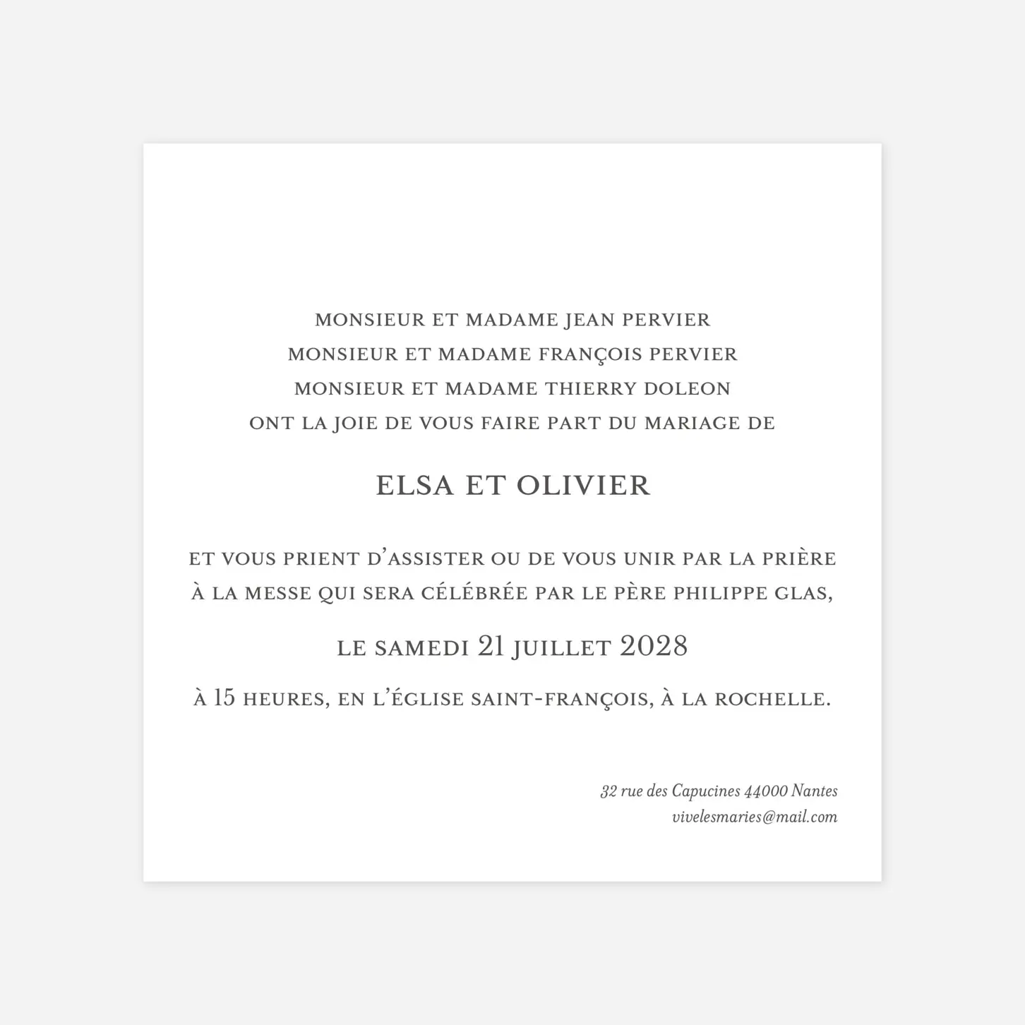 Faire-part mariage Chic