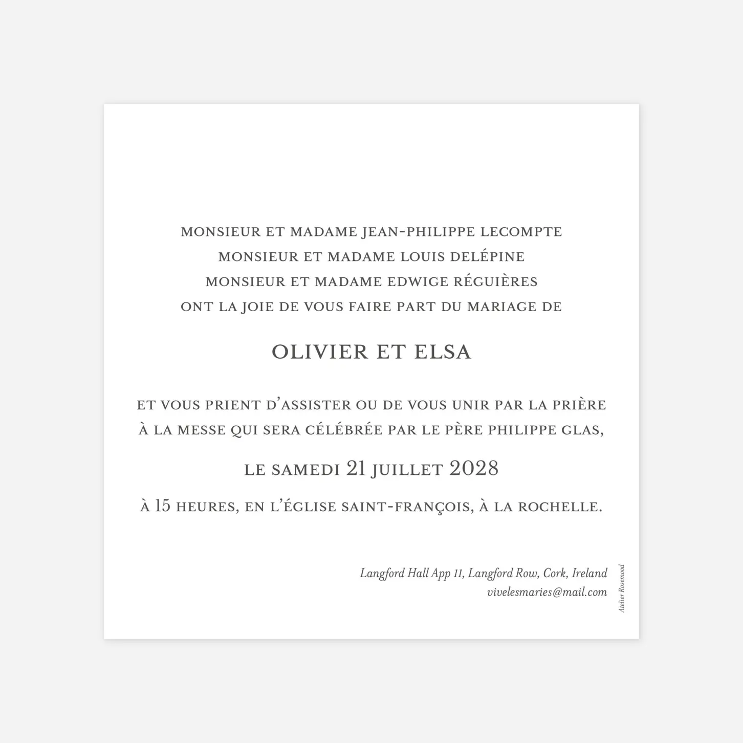 Faire-part mariage Chic
