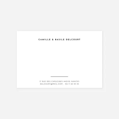 Carte Correspondance Classique chic