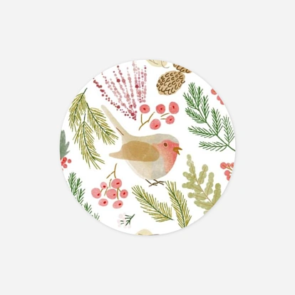 Étiquette cadeau Noël Couronne d'hiver