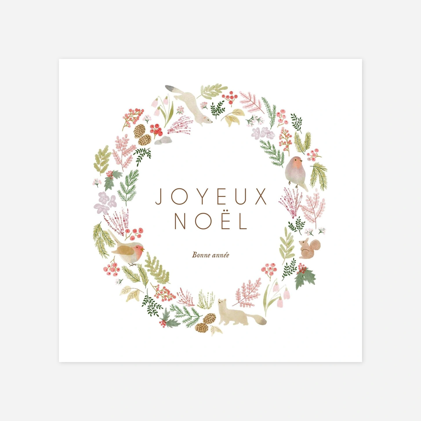Carte de voeux Couronne d'hiver
