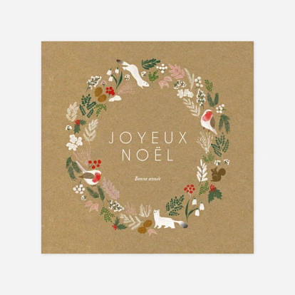Carte de voeux Couronne d'hiver