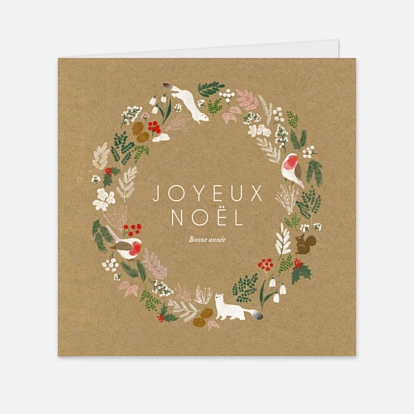 Carte de voeux Couronne d'hiver