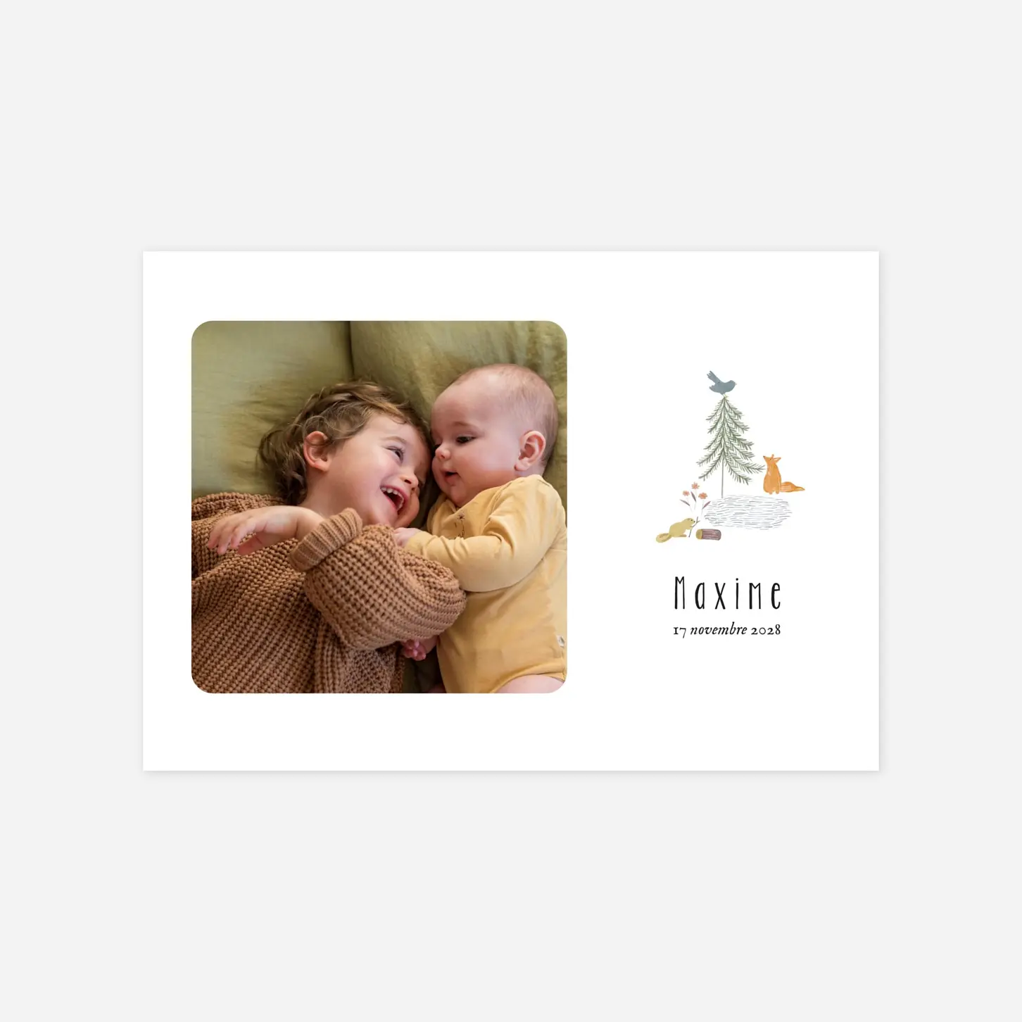 Faire-part naissance Conte aquarelle