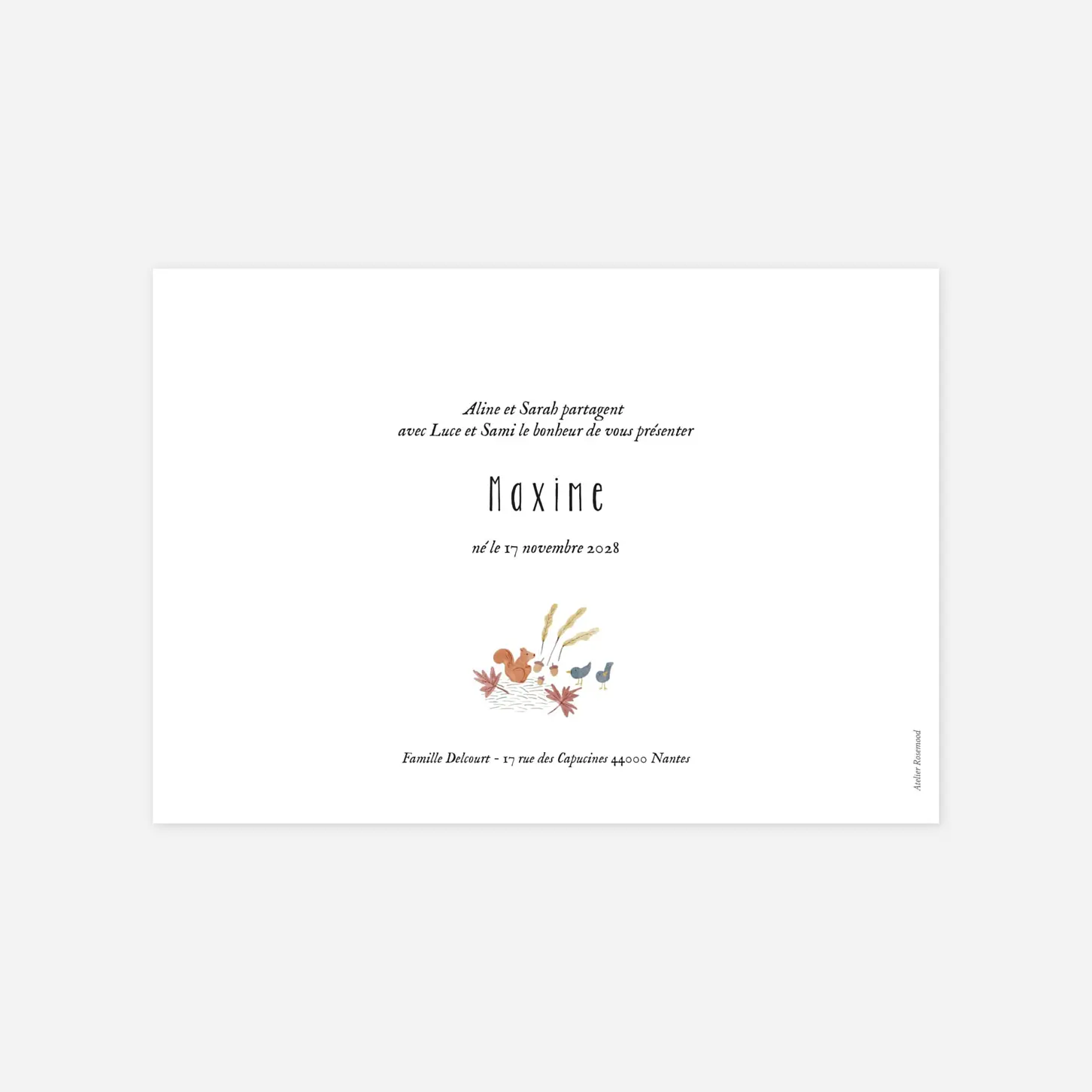 Faire-part naissance Conte aquarelle