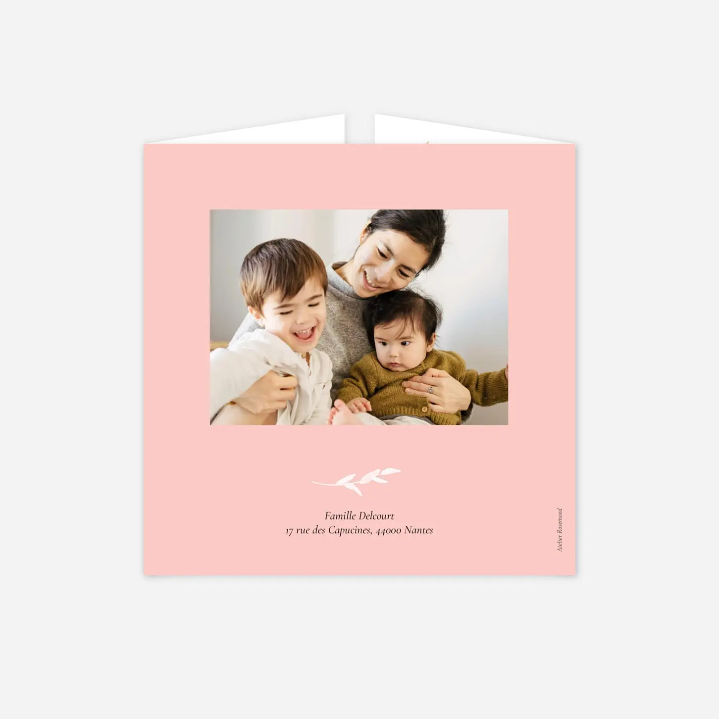 Faire-part naissance Couronne d'eucalyptus