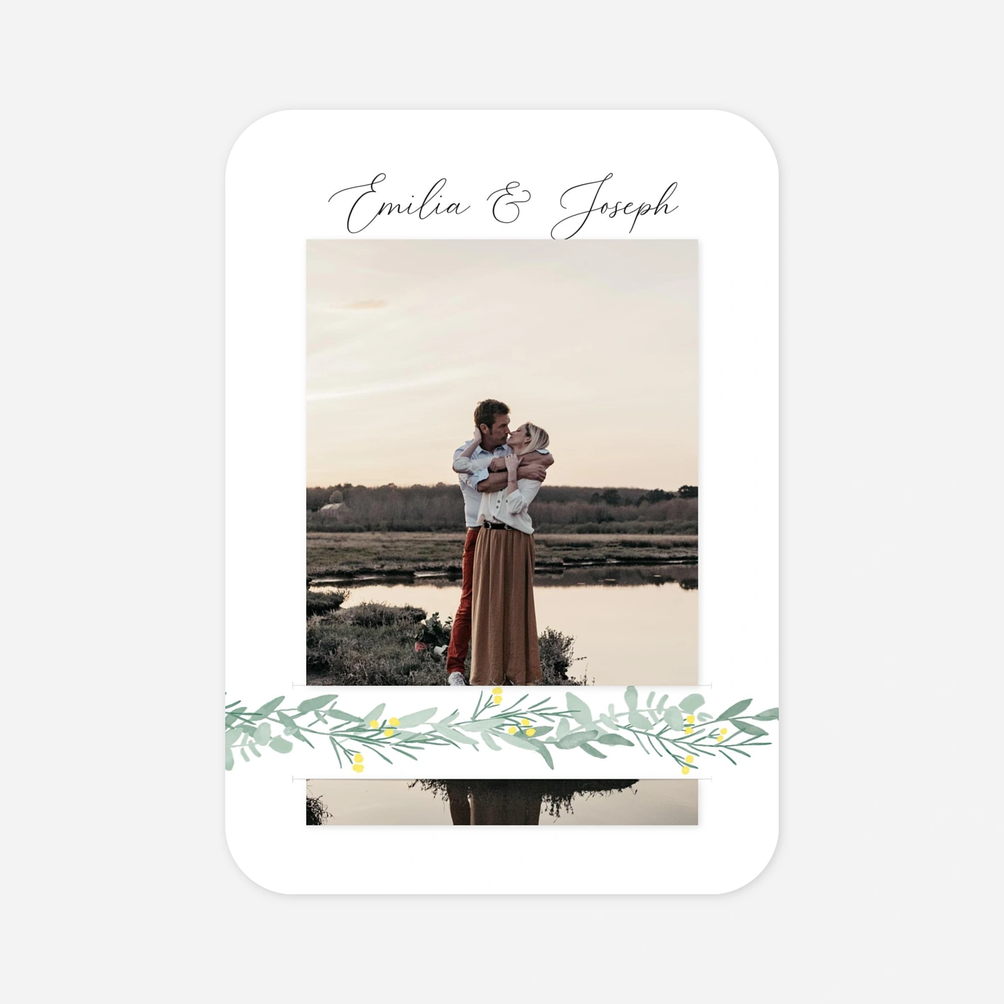 Faire-part mariage Couronne d'eucalyptus