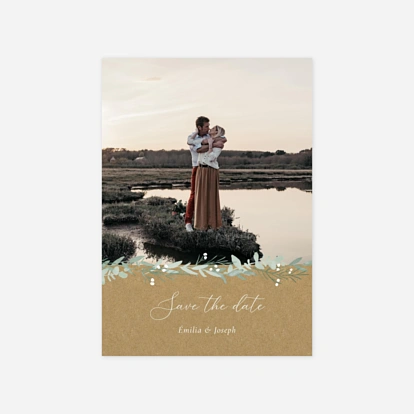 Save the date Couronne d'eucalyptus