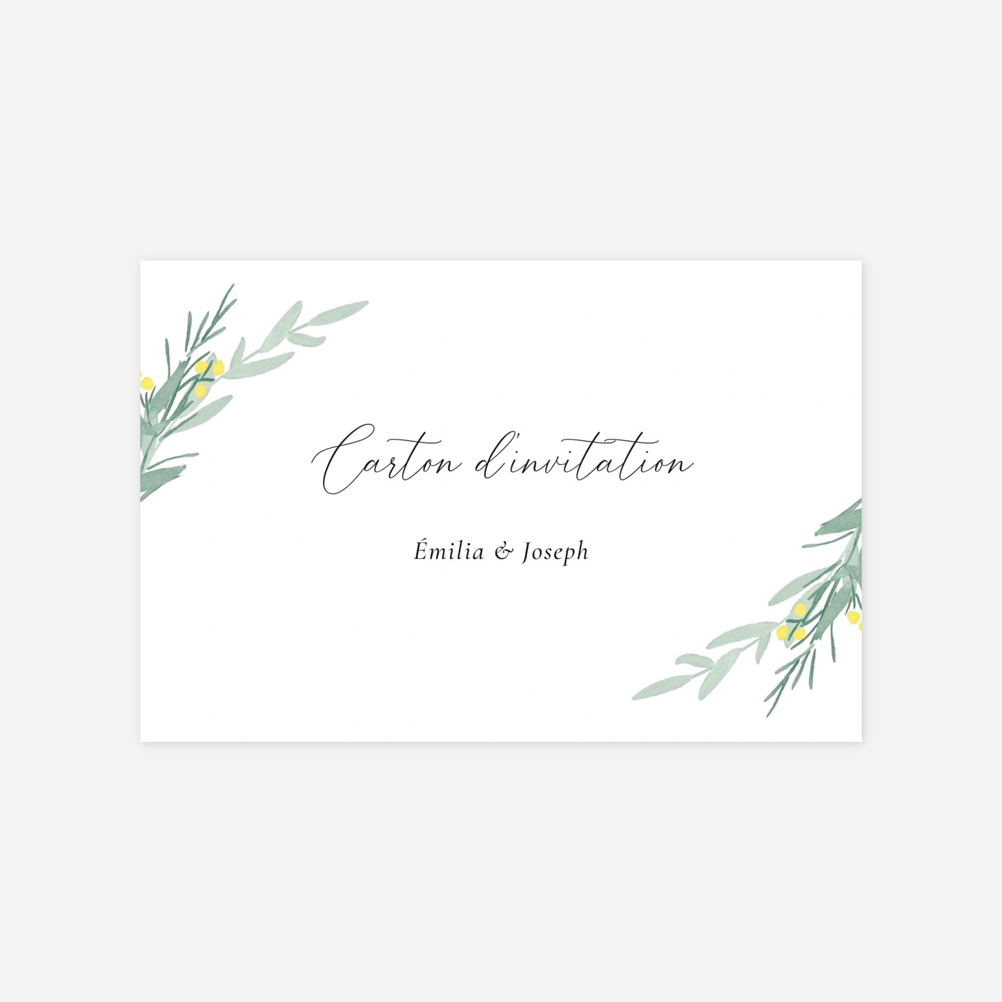 Carton d'invitation Couronne d'eucalyptus