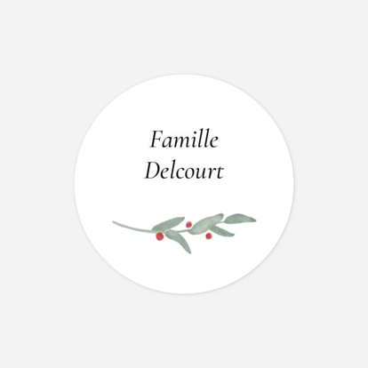 Étiquette cadeau Noël Couronne d'eucalyptus