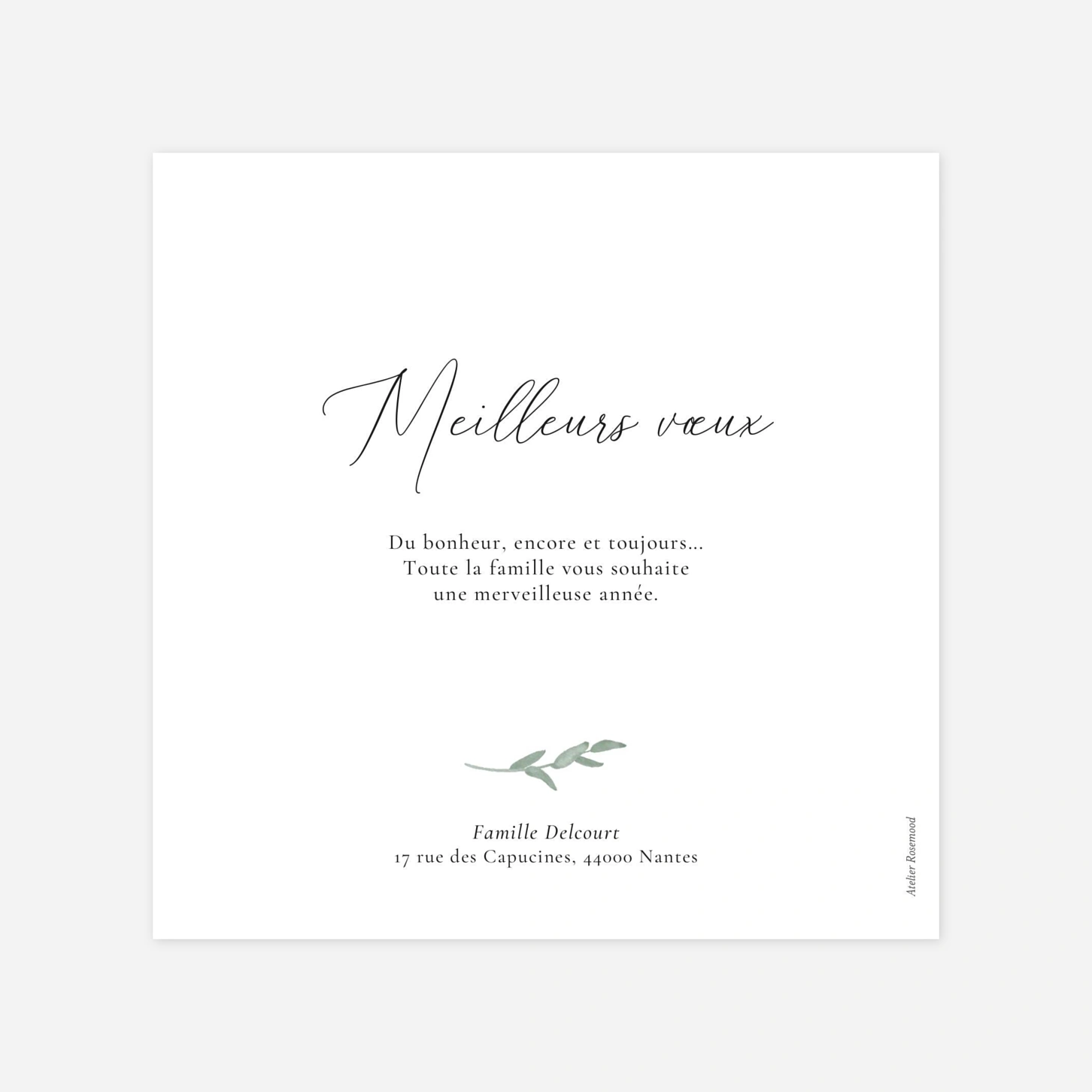 Carte de voeux Couronne d'eucalyptus