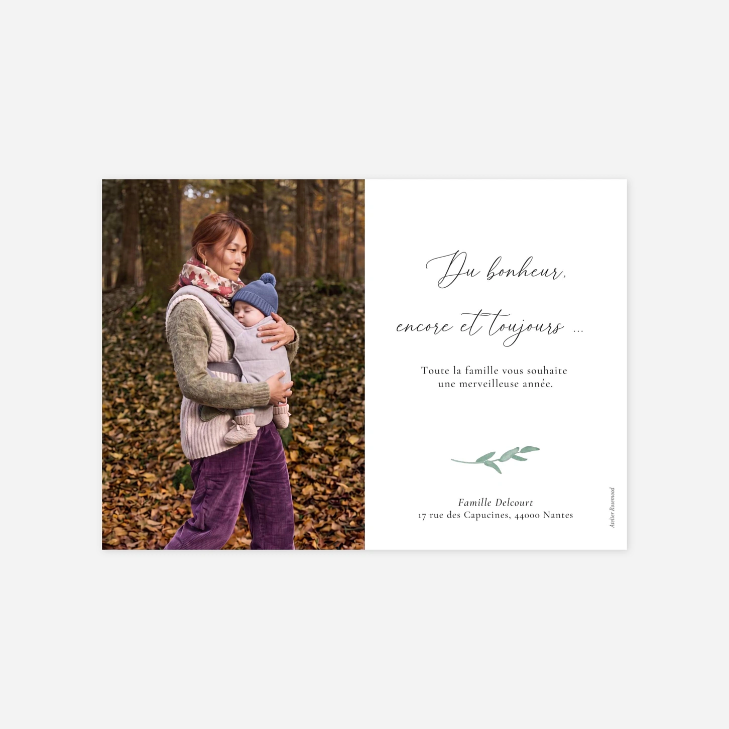 Carte de voeux Couronne d'eucalyptus