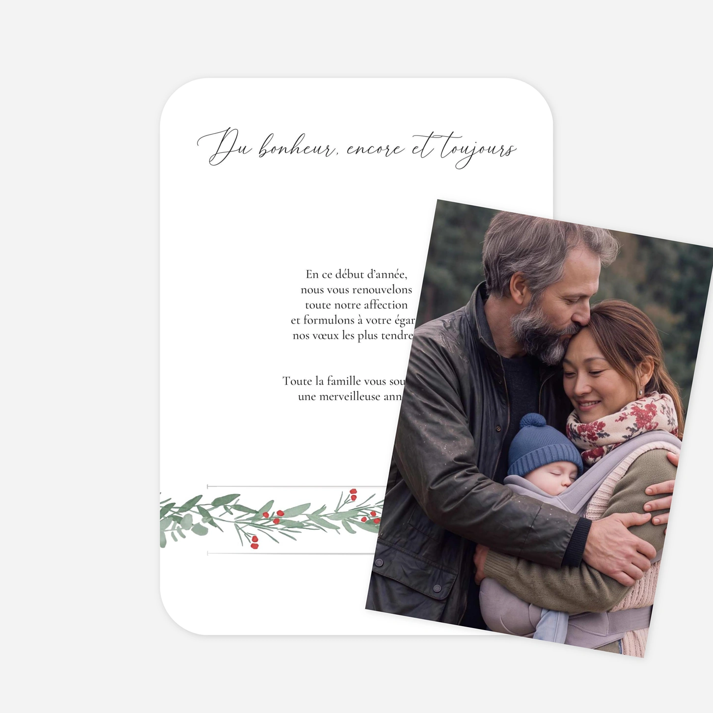 Carte de voeux Couronne d'eucalyptus