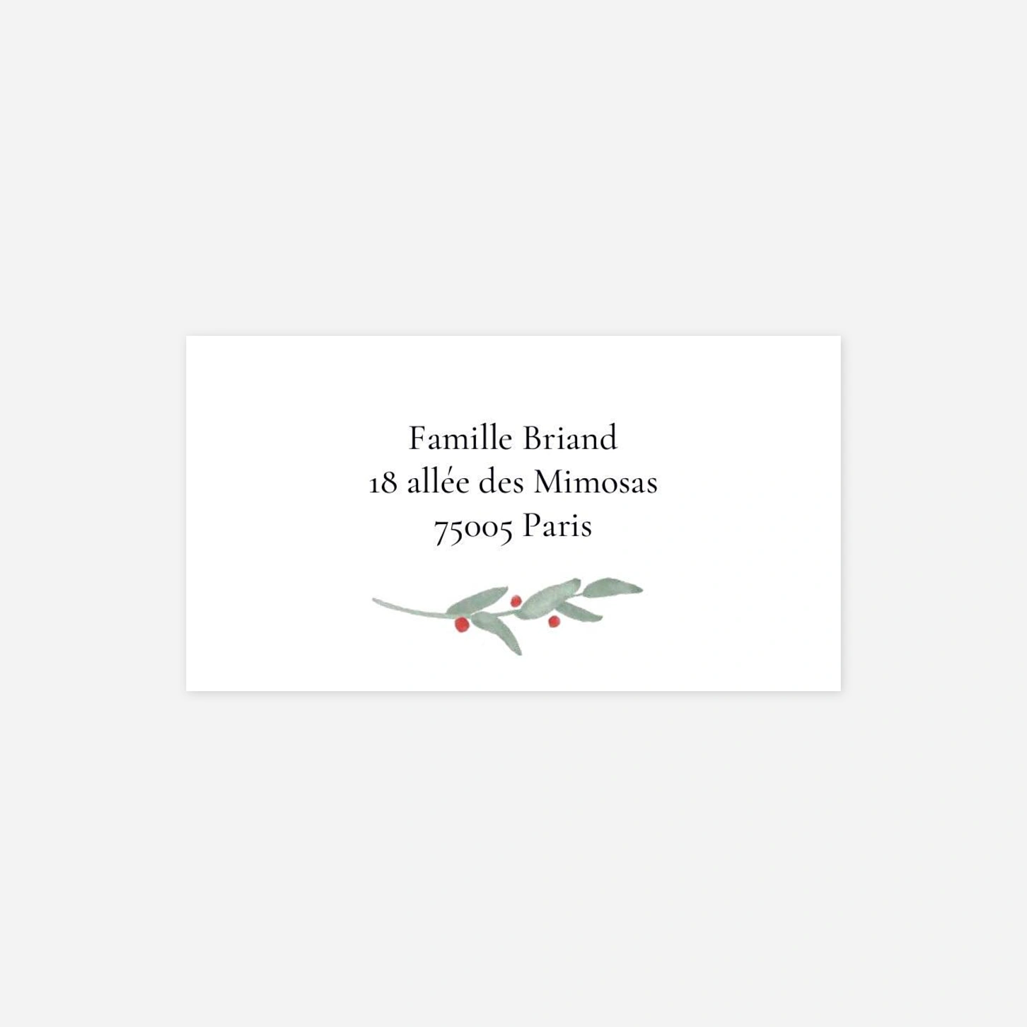 Étiquette destinataire voeux Couronne d'eucalyptus multiphoto