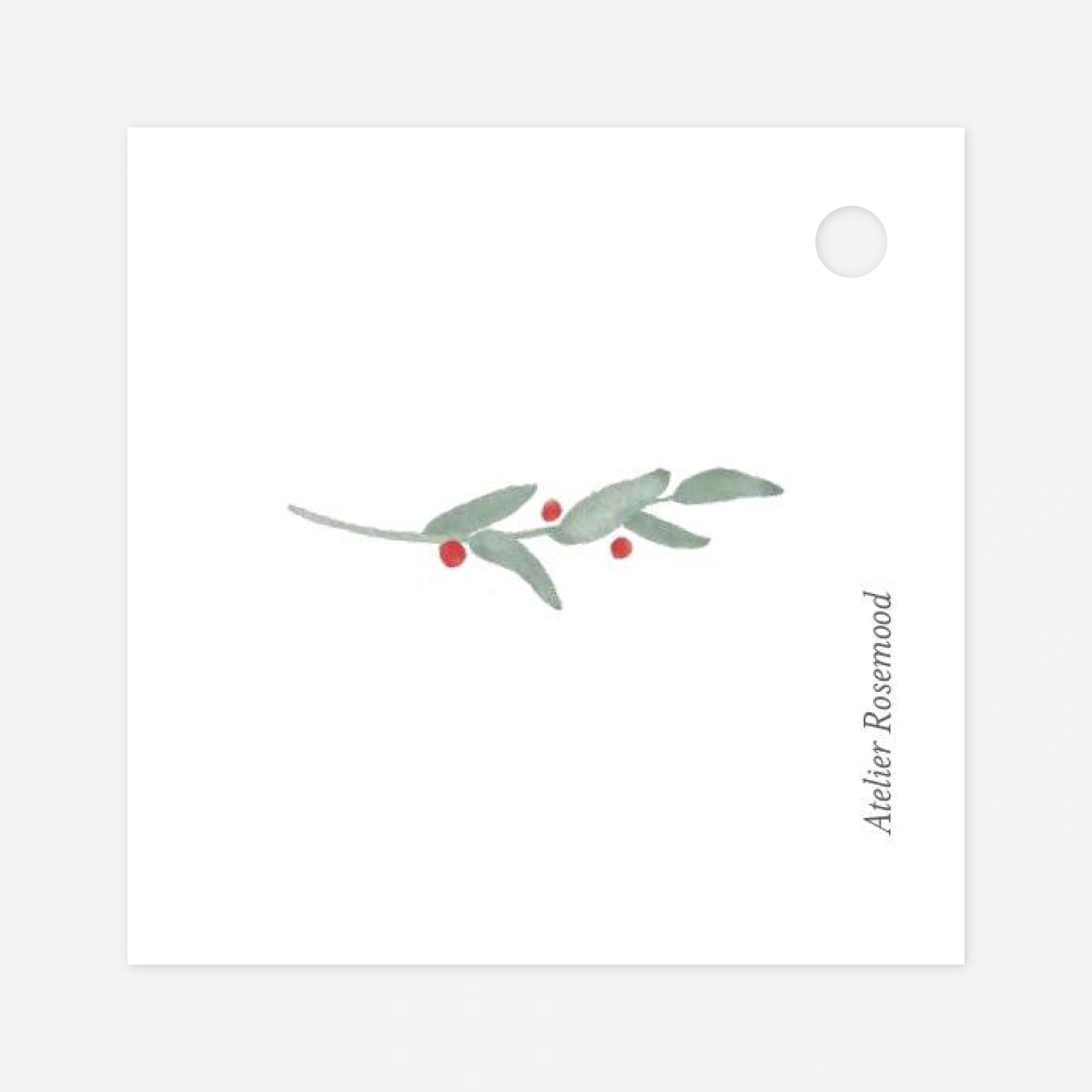 Étiquette perforée Noël Couronne d'eucalyptus multiphoto