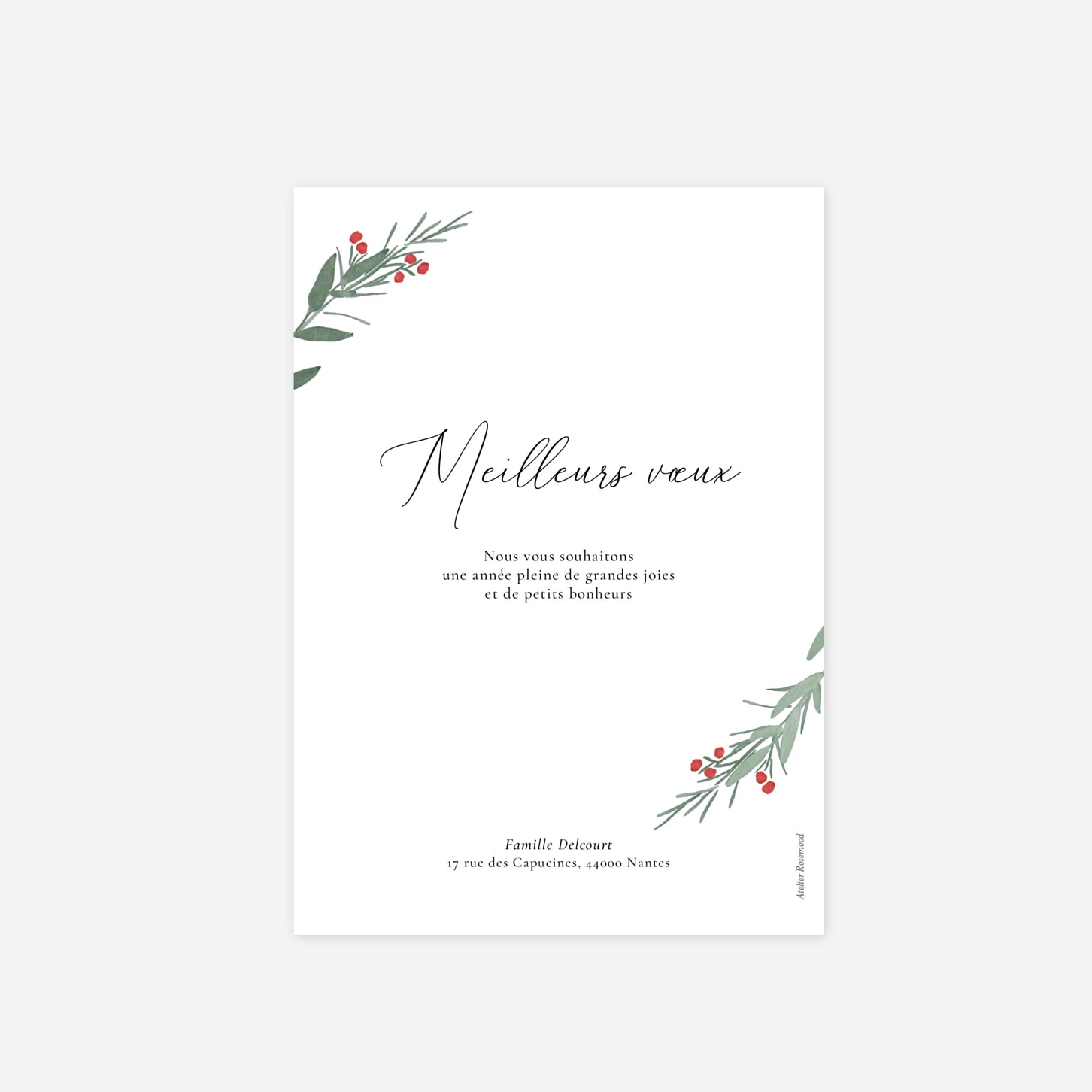 Carte de voeux Couronne d'eucalyptus multiphoto