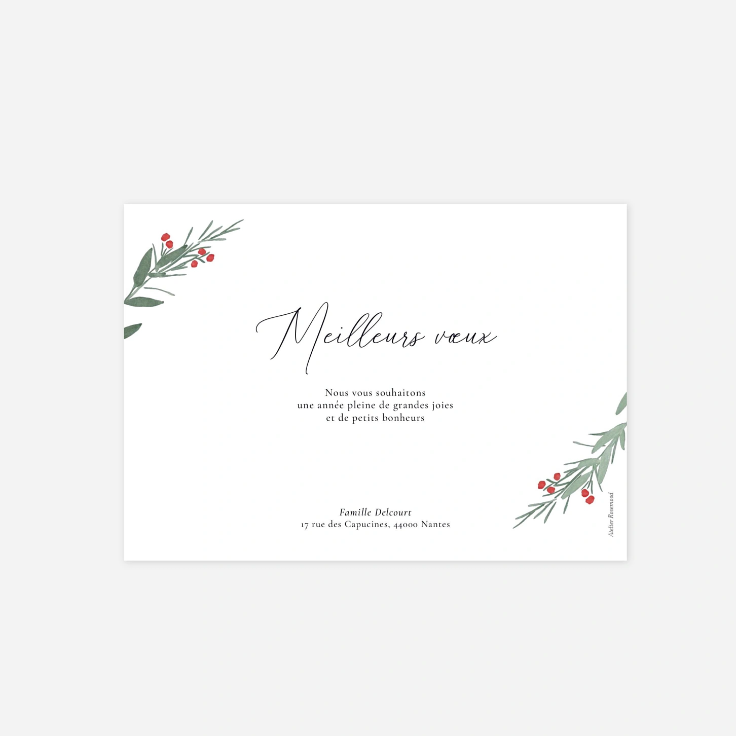 Carte de voeux Couronne d'eucalyptus multiphoto