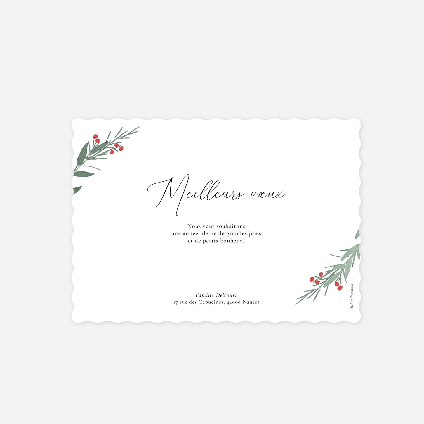 Carte de voeux Couronne d'eucalyptus multiphoto