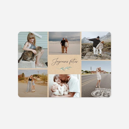 Carte de voeux Couronne d'eucalyptus multiphoto