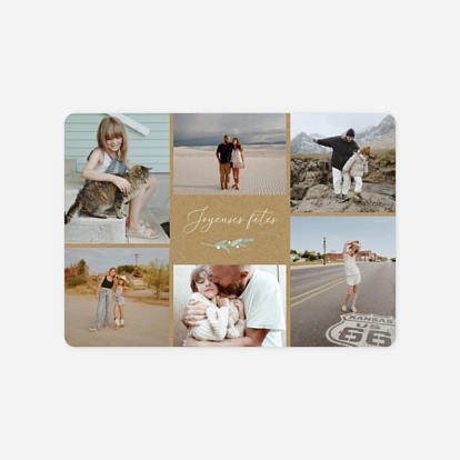 Carte de voeux Couronne d'eucalyptus multiphoto