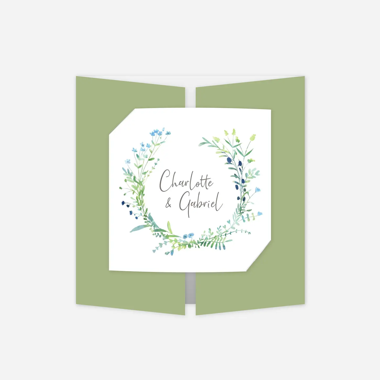 Faire-part mariage Couronne florale