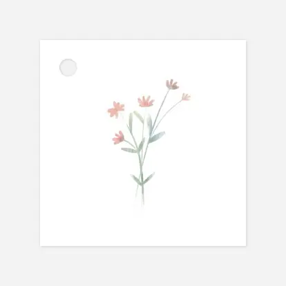 Étiquette avec ruban Couronne florale