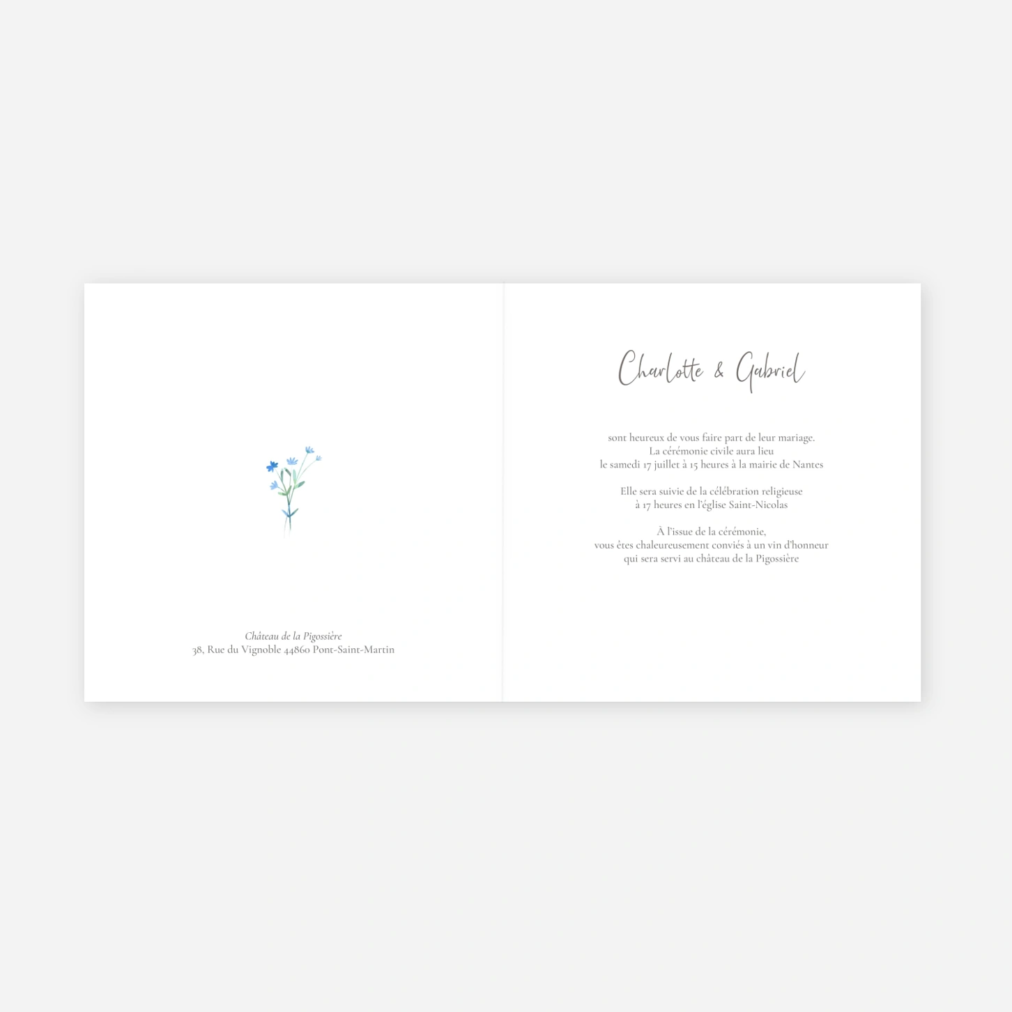 Faire-part mariage Couronne florale photo