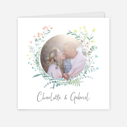 Faire-part mariage Couronne florale photo