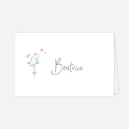 Marque-place Baptême Couronne florale II