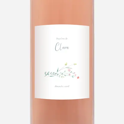 Étiquette pour bouteille Couronne florale II