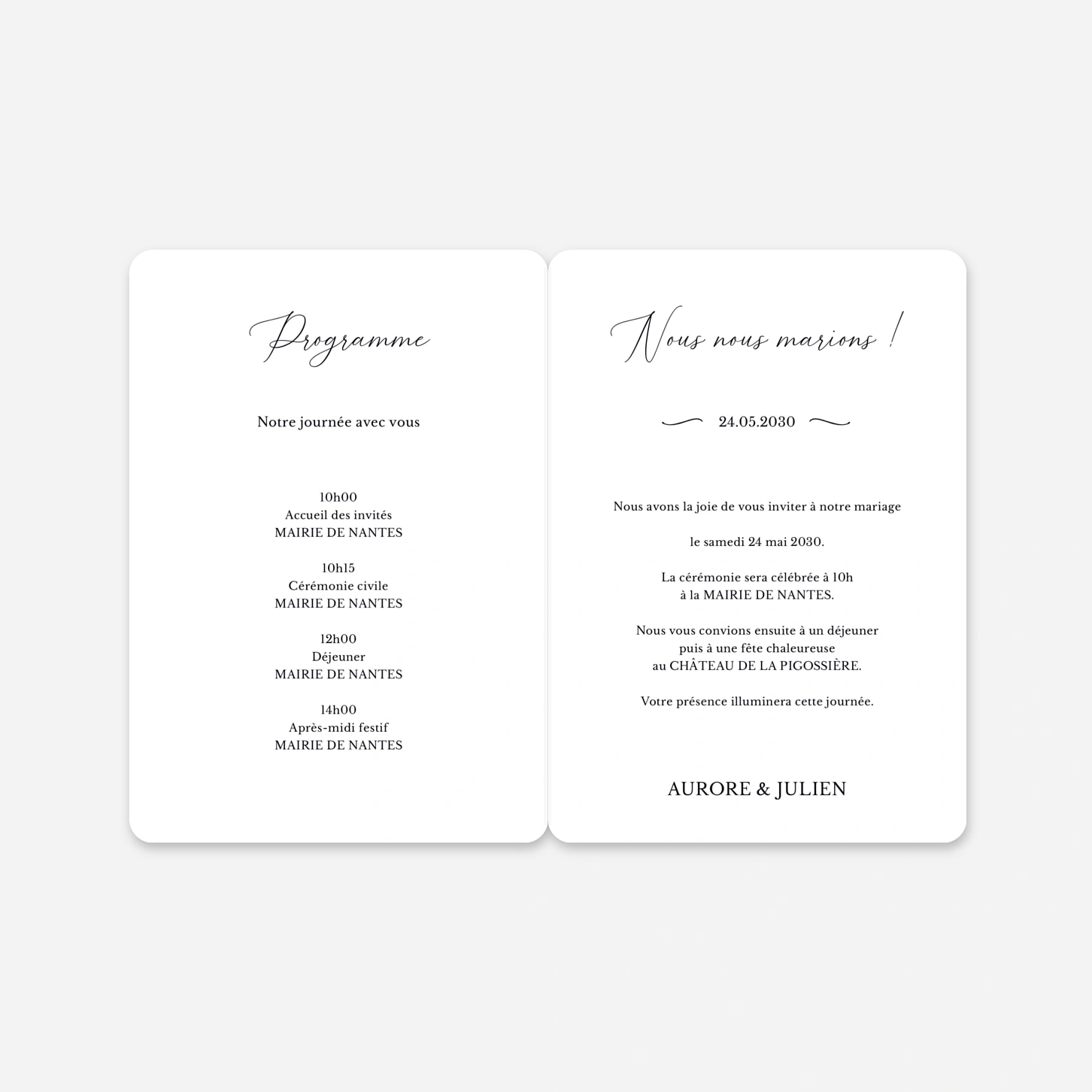 Faire-part mariage Cœurs à l’unisson