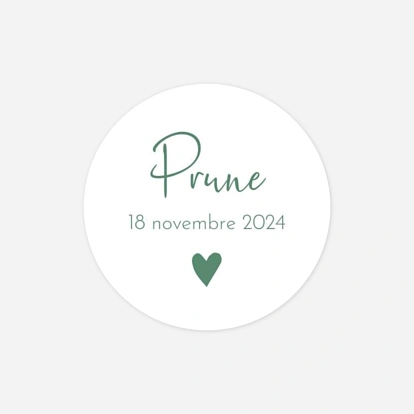 Stickers naissance Cœur médaillon