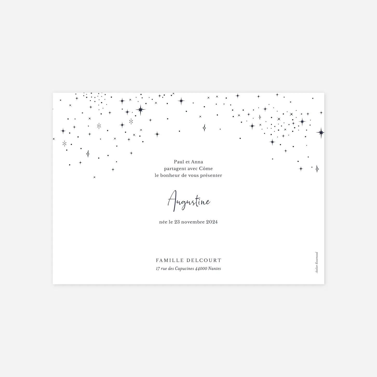 Faire-part naissance Constellation