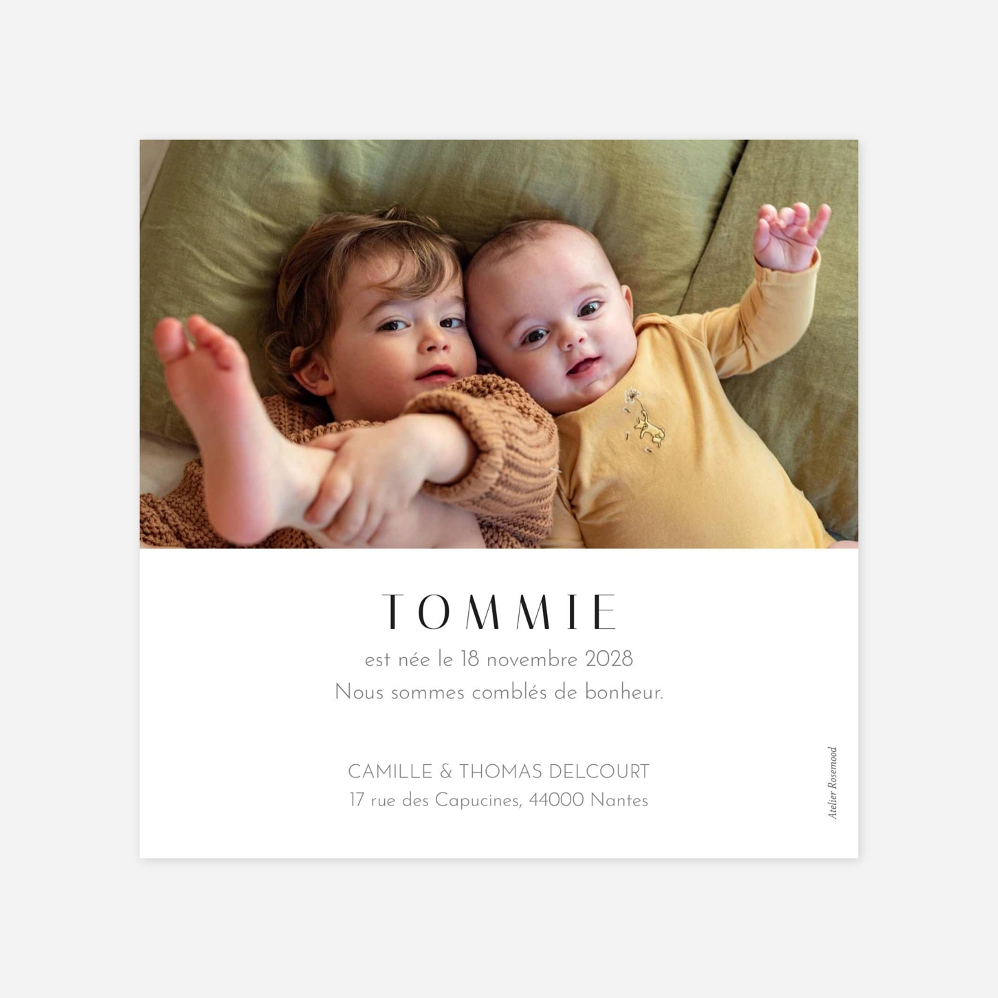 Faire-part naissance Cœur d'or