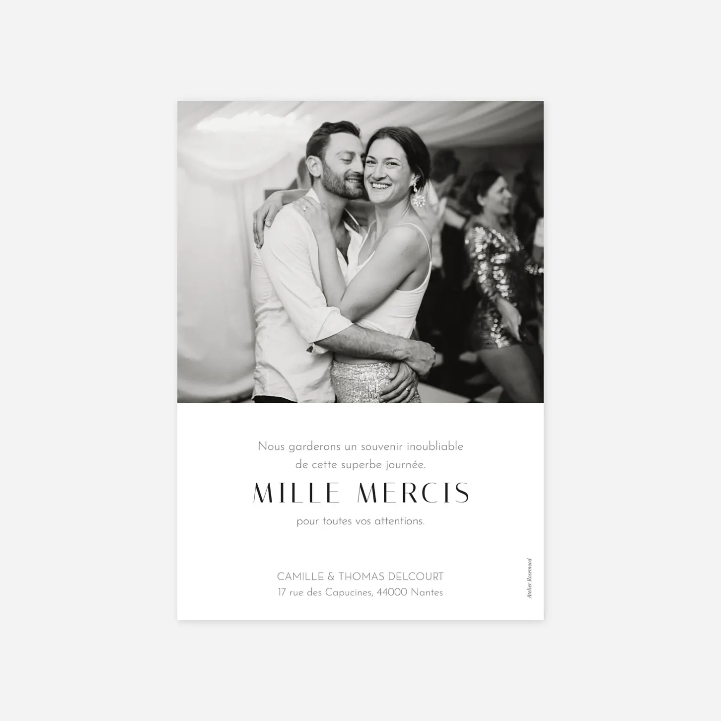 Carte de remerciements Cœur d'or