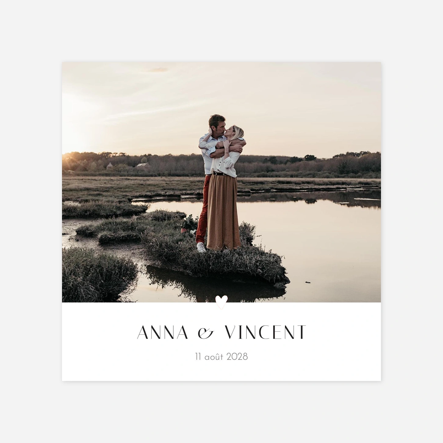 Faire-part mariage Cœur d'or