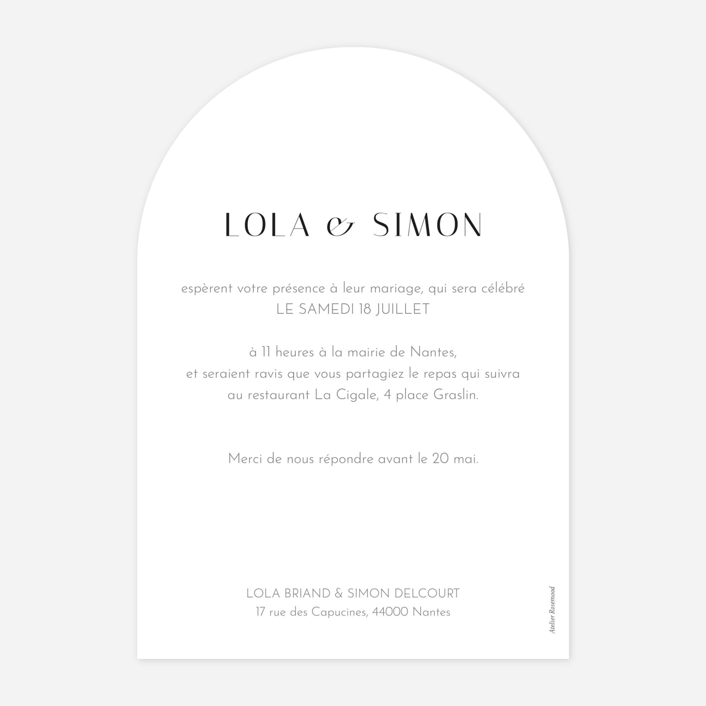 Faire-part mariage Cœur d'or