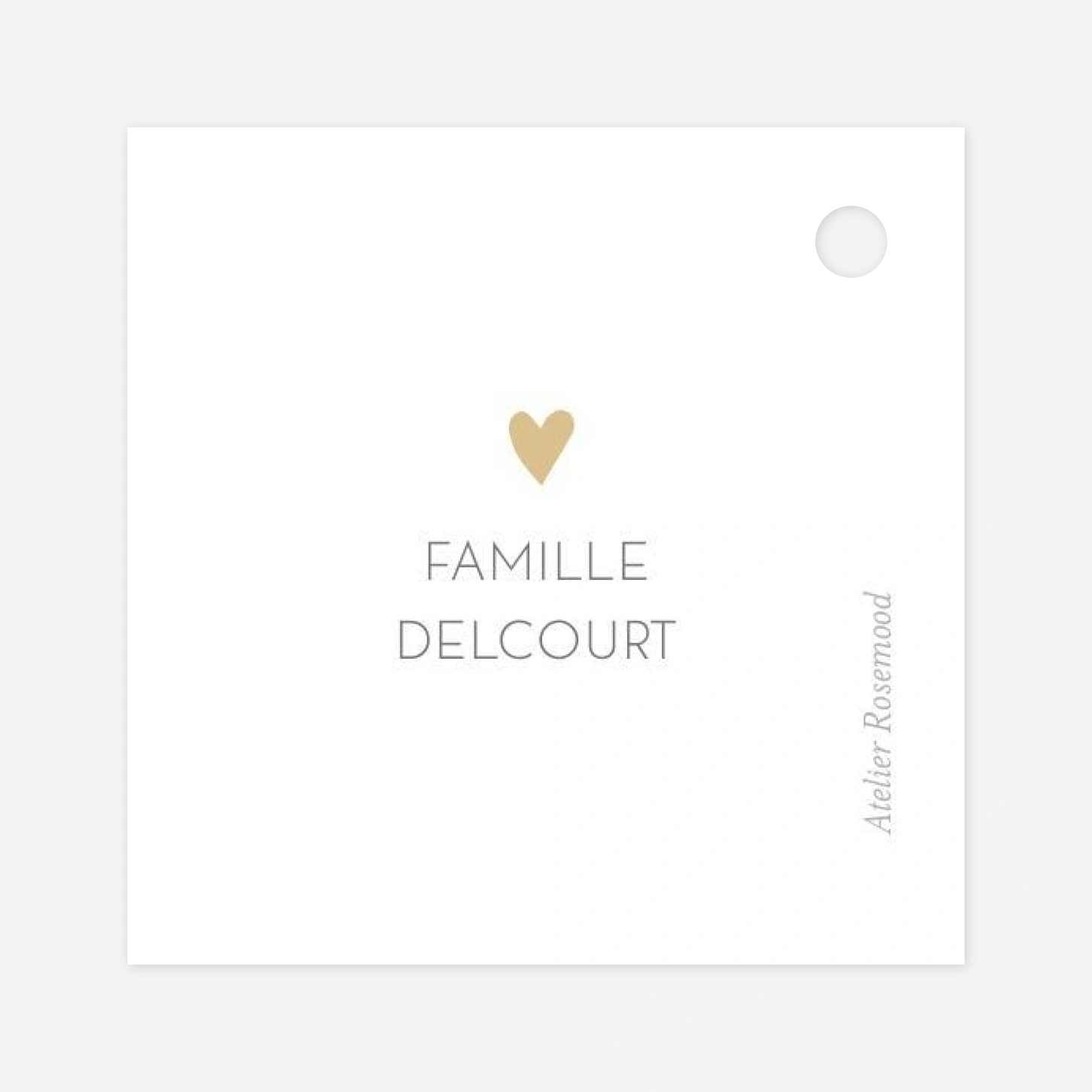 Étiquette perforée Noël Cœur d'or