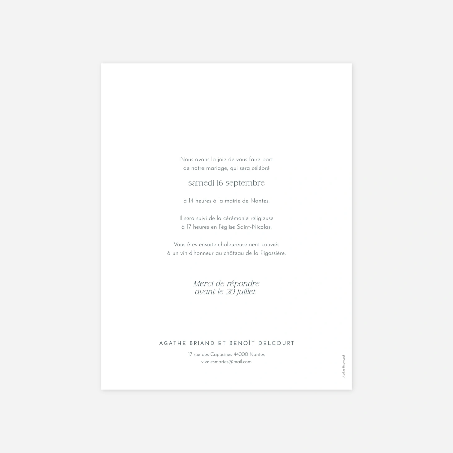 Faire-part mariage Coquillage