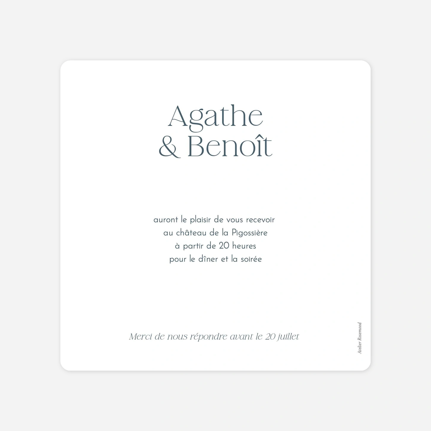 Carton d'invitation Coquillage