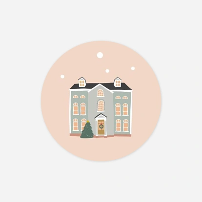Étiquette cadeau Noël Cottage
