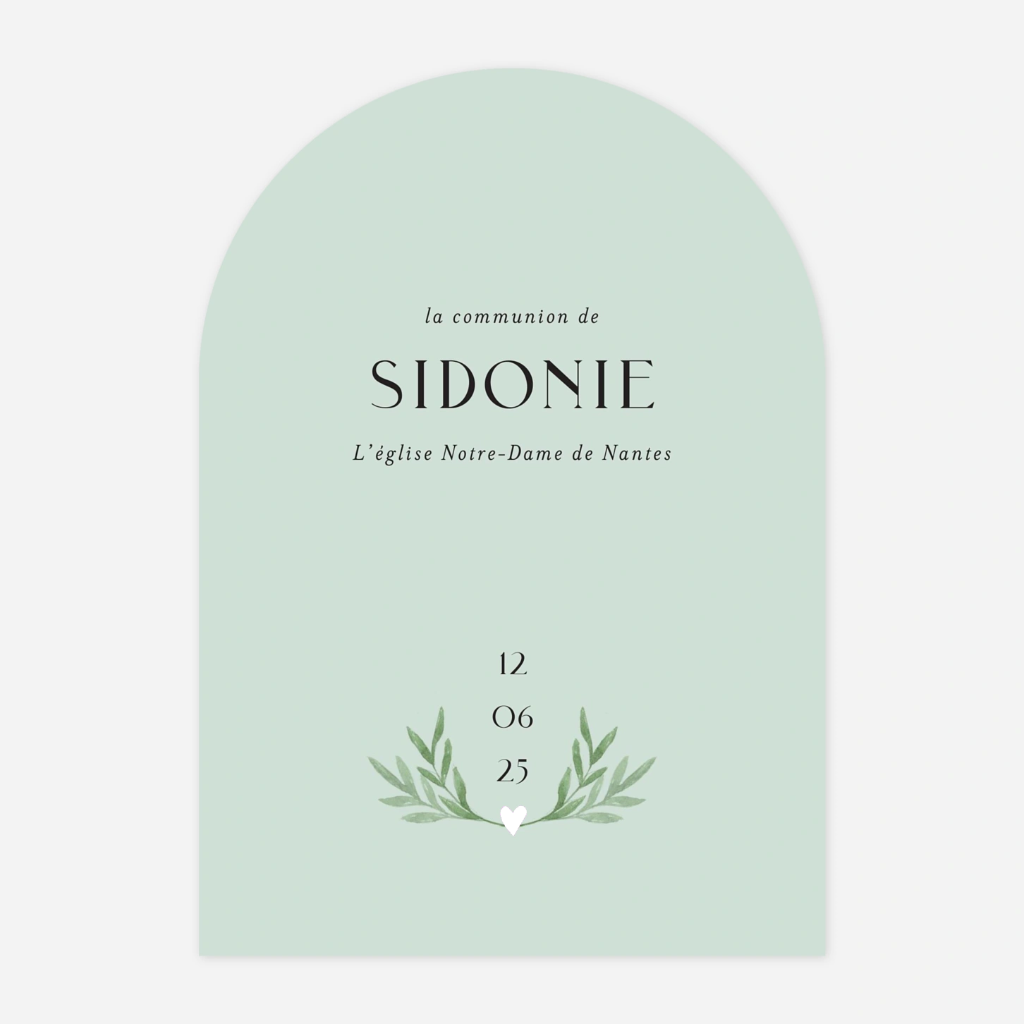 Invitation communion Cœur végétal