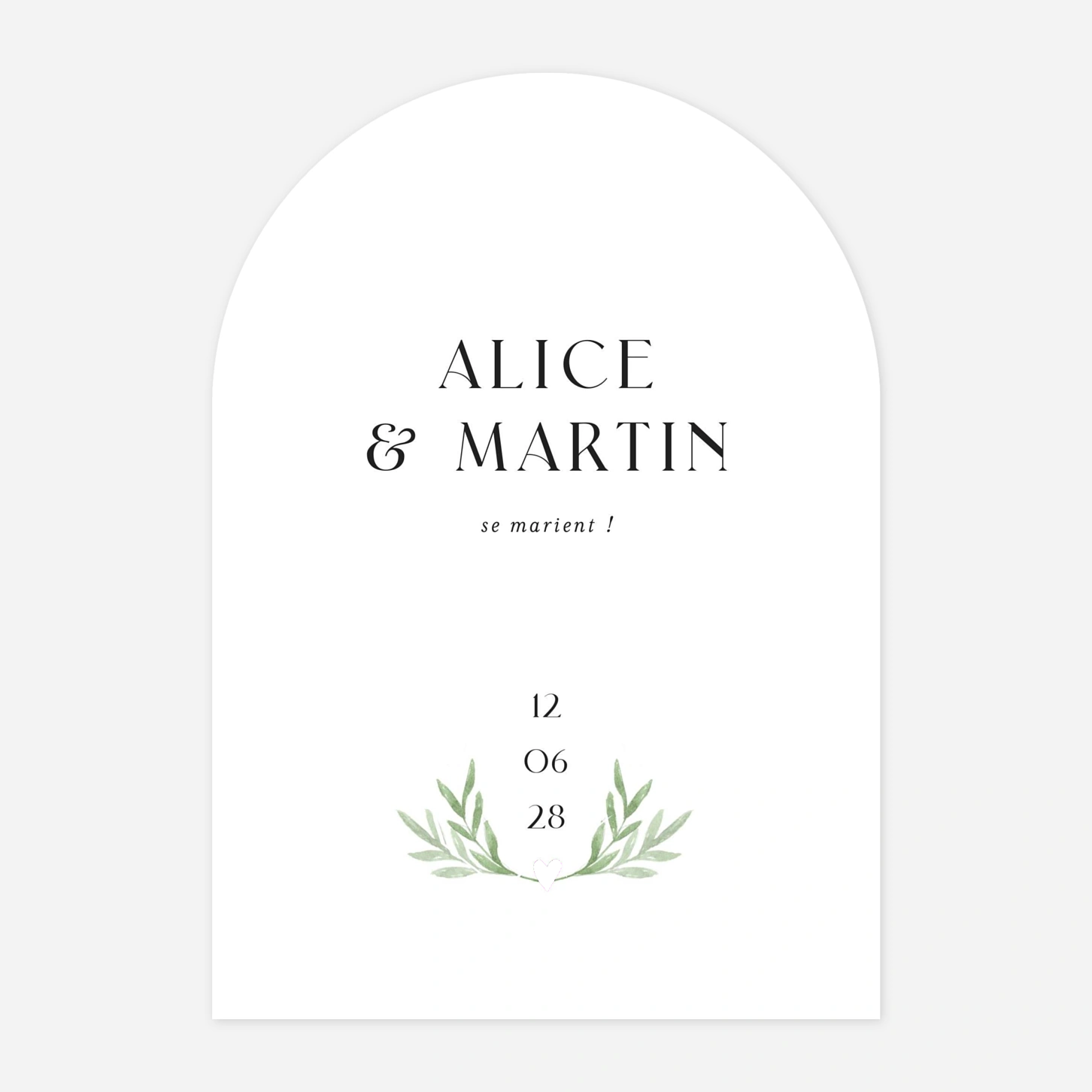 Faire-part mariage Cœur végétal
