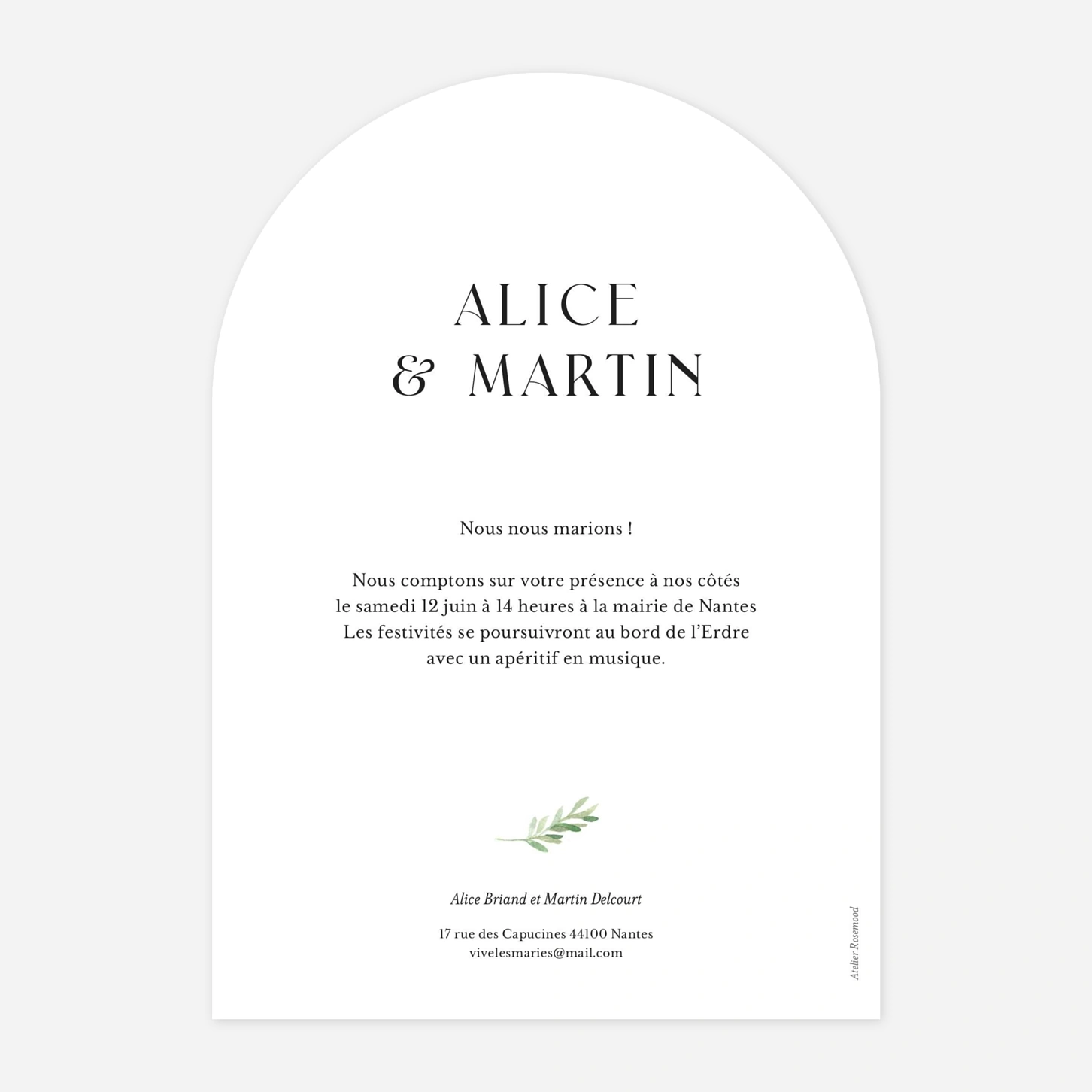 Faire-part mariage Cœur végétal